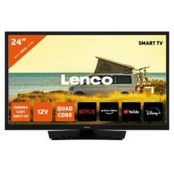 Lenco 24" Smart TV Android Avec Adaptateur Voiture 12 V LED-2463BK Noir