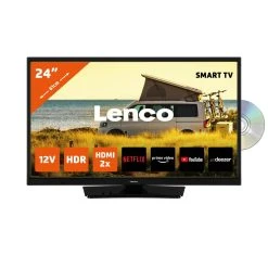 Lenco 24" Smart TV Avec Lecteur DVD Intégré Et Adaptateur Voiture 12 V DV...