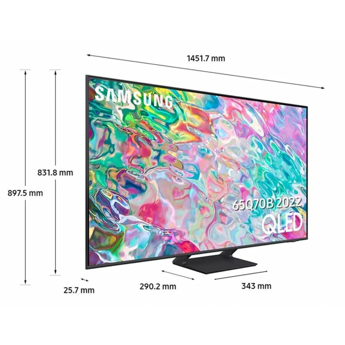 Samsung TV QLED 4K 65" 164 Cm - QE65Q70B 2022 2 Samsung TV QLED 4K 65" 164 Cm - QE65Q70B 2022 – Image 2